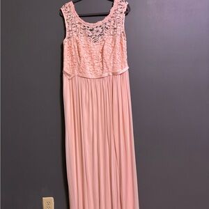 David's Bridal Soft Pink Gown